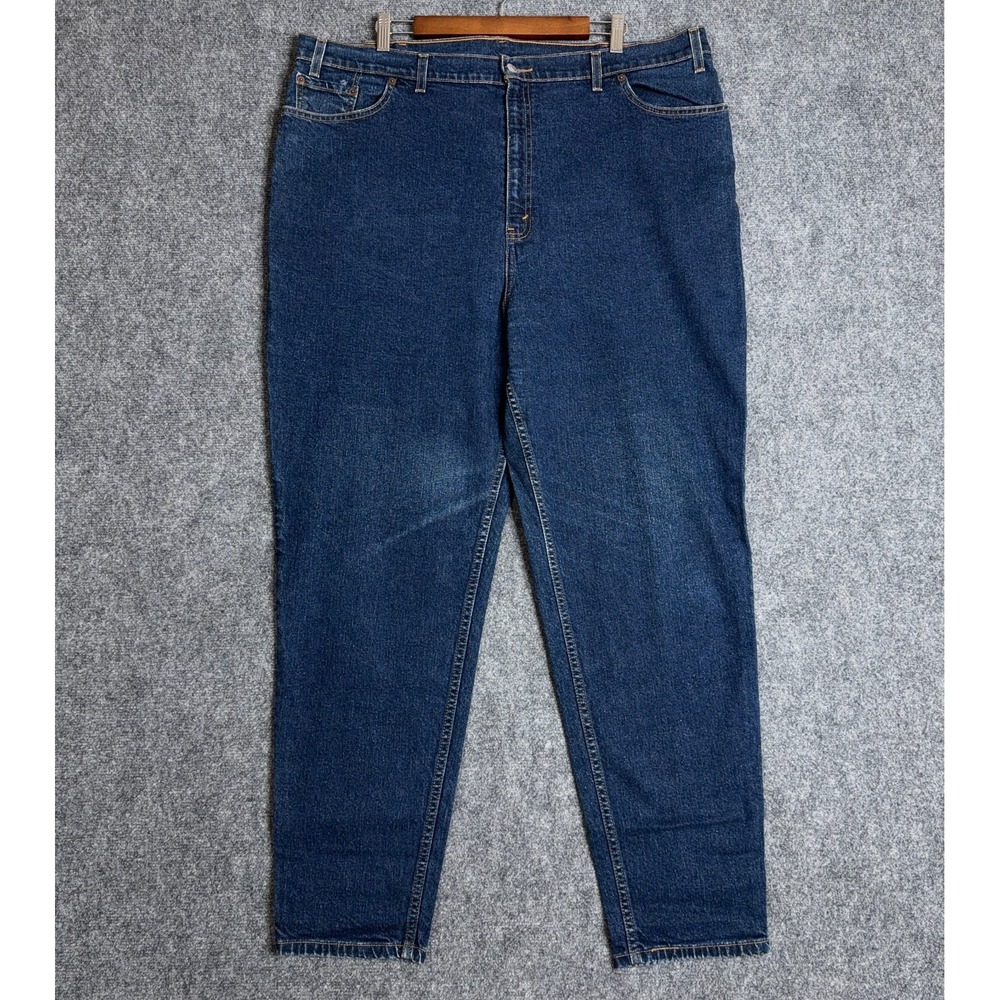 Vintage Levi's 550 Jeans Womens 24 Relaxed Tapered Leg High Rise Dark Wash Denim